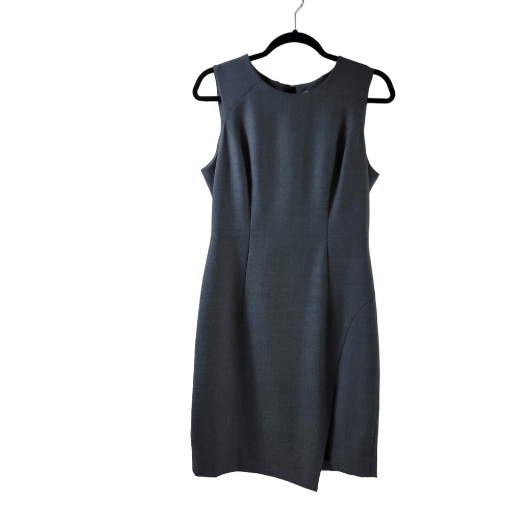 Milly Asymmetrical Sheath Dress in Charcoal Gray